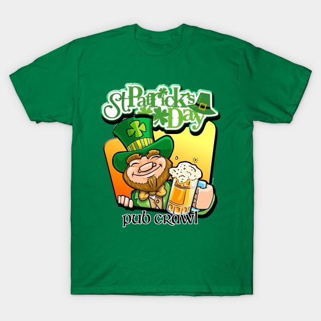 St. Patricks Day Pub Crawl T-Shirt by Digitanim8tor